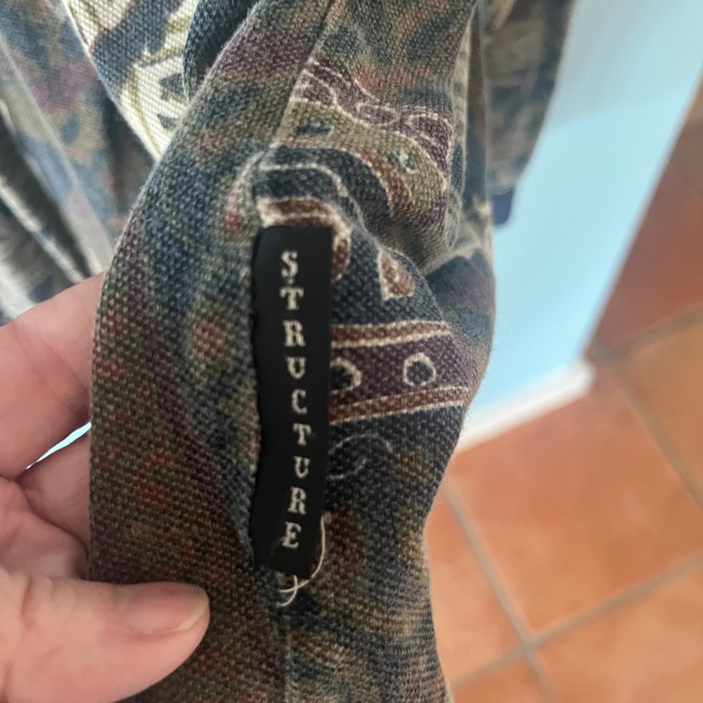 Vintage Structure Patchwork Aztec Mens Long Sleev… - image 7